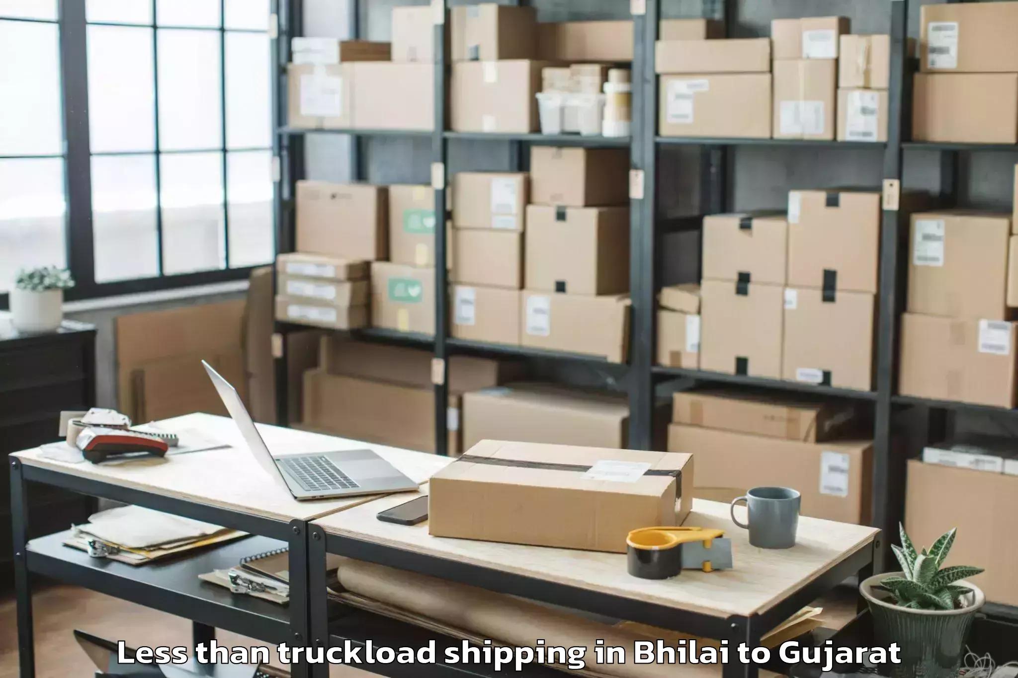 Reliable Bhilai to Valia Less Than Truckload Shipping